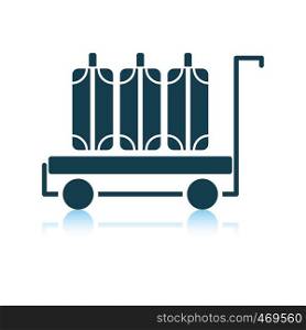 Luggage cart icon. Shadow reflection design. Vector illustration.