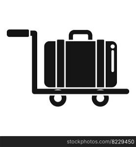 Luggage cart icon simple vector. Airport transfer. Plane travel. Luggage cart icon simple vector. Airport transfer