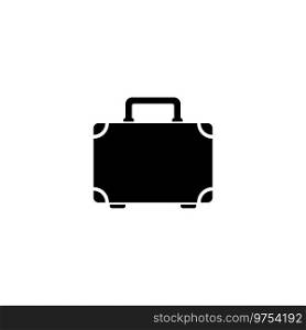 Luggage Suitcase. Flat Vector Icon. Simple black symbol on white background. Luggage Suitcase Flat Vector Icon