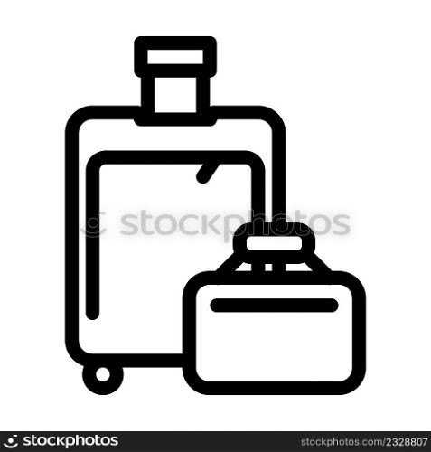 luggage traveler line icon vector. luggage traveler sign. isolated contour symbol black illustration. luggage traveler line icon vector illustration