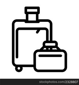 luggage traveler line icon vector. luggage traveler sign. isolated contour symbol black illustration. luggage traveler line icon vector illustration