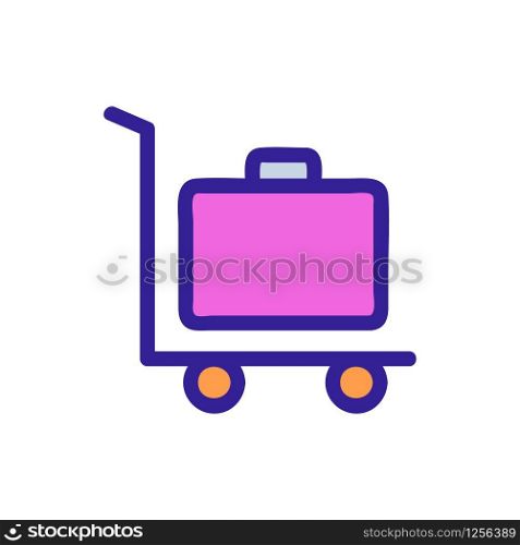 Luggage trolley icon vector. Thin line sign. Isolated contour symbol illustration. Luggage trolley icon vector. Isolated contour symbol illustration