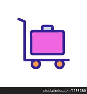 Luggage trolley icon vector. Thin line sign. Isolated contour symbol illustration. Luggage trolley icon vector. Isolated contour symbol illustration