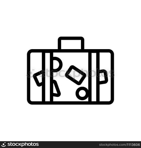 luggage with things icon vector. A thin line sign. Isolated contour symbol illustration. luggage with things icon vector. Isolated contour symbol illustration