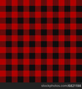 Lumberjack plaid pattern. Alternating red and black squares seamless background. Vector illustration.. Lumberjack seamless plaid pattern