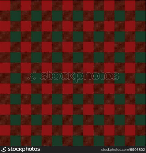 Lumberjack plaid pattern. Alternating red and green squares seamless background. Vector illustration.. Lumberjack plaid pattern