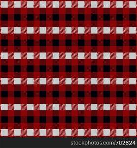 Lumberjack plaid pattern in red and black. Seamless vector pattern. Simple vintage textile design. Eps10. Lumberjack plaid pattern in red and black. Seamless vector pattern. Simple vintage textile design
