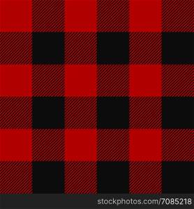 Lumberjack plaid pattern. Lumberjack plaid pattern. Alternating red and black squares seamless background. Vector illustration.