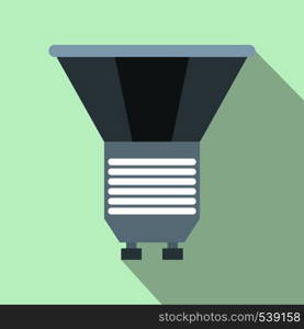 Luminodiode icon in flat style on a light blue background. Luminodiode icon in flat style