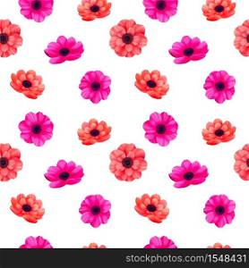 Luminous tropical seamless pattern with 3d style flowers on white background. Trendy design for wallpapers, wrapping, textile, screensavers, wedding or greeting cards. vector illustration.. Luminous tropical seamless pattern with 3d style flowers on white background. Trendy design for wallpapers, wrapping, textile, screensavers, wedding or greeting cards. vector illustration