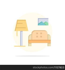 Lump, Room, Sofa, Gallery Abstract Circle Background Flat color Icon