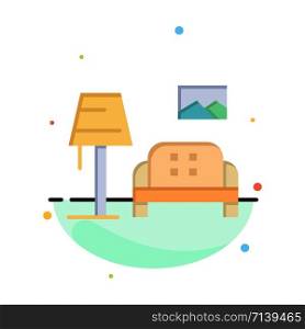 Lump, Room, Sofa, Gallery Abstract Flat Color Icon Template