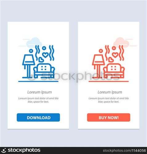 Lump, Sofa, Love, Heart, Wedding Blue and Red Download and Buy Now web Widget Card Template