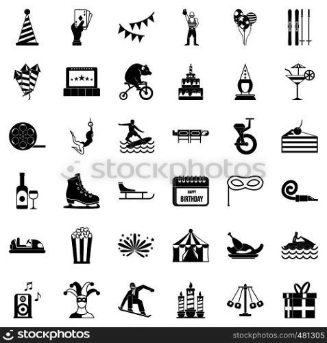 Lunapark icons set. Simple style of 36 lunapark vector icons for web isolated on white background. Lunapark icons set, simple style