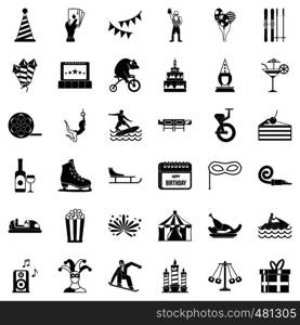 Lunapark icons set. Simple style of 36 lunapark vector icons for web isolated on white background. Lunapark icons set, simple style