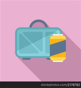 Lunch bag icon flat vector. Healthy meal. Snack lunch. Lunch bag icon flat vector. Healthy meal