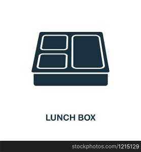Lunch Box creative icon. Simple element illustration. Lunch Box concept symbol design from school collection. Can be used for mobile and web design, apps, software, print.. Lunch Box icon. Monochrome style icon design from school icon collection. UI. Illustration of lunch box icon. Pictogram isolated on white. Ready to use in web design, apps, software, print.