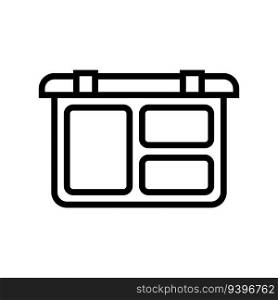 lunch box glass food line icon vector. lunch box glass food sign. isolated contour symbol black illustration. lunch box glass food line icon vector illustration