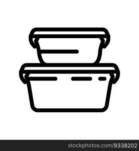 lunch box glass meal line icon vector. lunch box glass meal sign. isolated contour symbol black illustration. lunch box glass meal line icon vector illustration