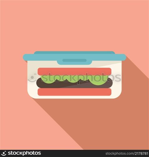 Lunch box icon flat vector. Healthy meal. School food. Lunch box icon flat vector. Healthy meal