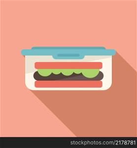 Lunch box icon flat vector. Healthy meal. School food. Lunch box icon flat vector. Healthy meal