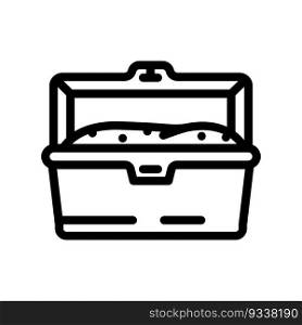 lunch box plastic container line icon vector. lunch box plastic container sign. isolated contour symbol black illustration. lunch box plastic container line icon vector illustration