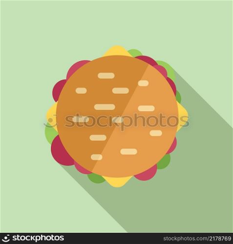 Lunch burger icon flat vector. Food dinner. Healthy meal. Lunch burger icon flat vector. Food dinner