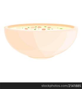 Lunch cream soup icon cartoon vector. Hot bowl. Curry food. Lunch cream soup icon cartoon vector. Hot bowl