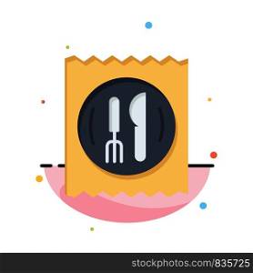 Lunch, Hotel, Knife, Table Abstract Flat Color Icon Template