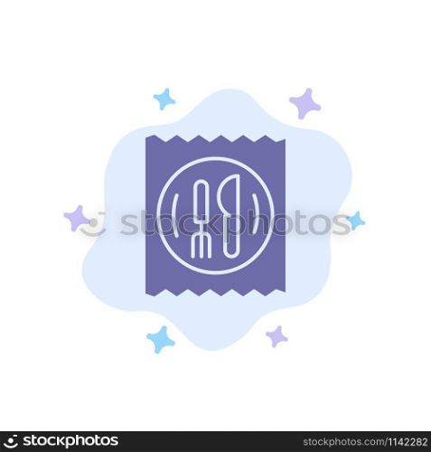 Lunch, Hotel, Knife, Table Blue Icon on Abstract Cloud Background