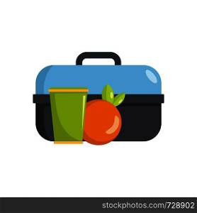 Lunch in box icon. Flat illustration of lunch in box vector icon for web. Lunch in box icon, flat style