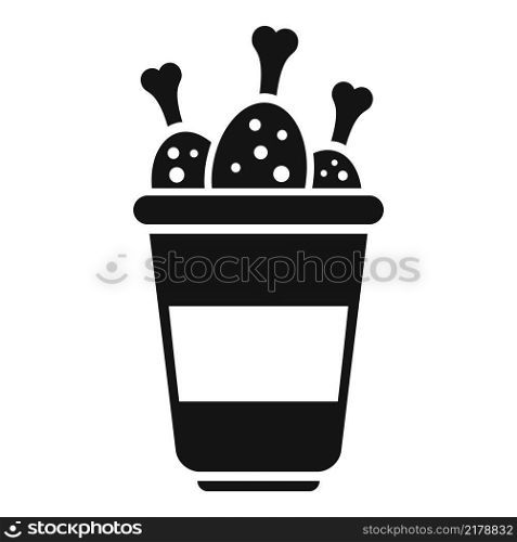 Lunch meal chicken legs icon simple vector. Dinner food. Bag healthy. Lunch meal chicken legs icon simple vector. Dinner food