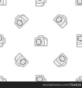 Lunch sandwich box icon. Outline illustration of lunch sandwich box vector icon for web design isolated on white background. Lunch sandwich box icon, outline style