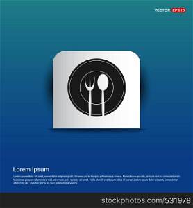 Lunch time icon - Blue Sticker button