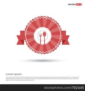 Lunch time icon - Red Ribbon banner