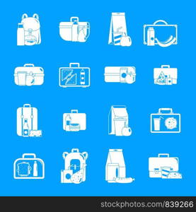 Lunchbox food icons set. Simple illustration of 16 lunchbox food vector icons for web. Lunchbox food icons set, simple style