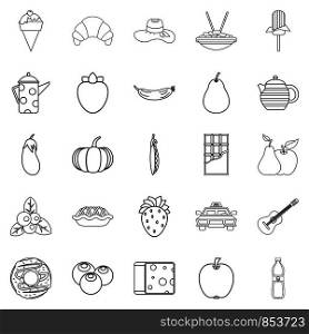 Luncheon icons set. Outline set of 25 luncheon vector icons for web isolated on white background. Luncheon icons set, outline style