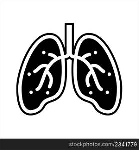 Lung Icon, Human Primary Organ Of The Respiratory System Vector Art Illustration