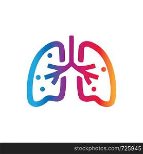 lung icon vector logo template