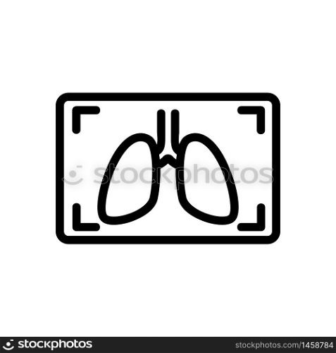 lung scanner icon vector. lung scanner sign. isolated contour symbol illustration. lung scanner icon vector outline illustration