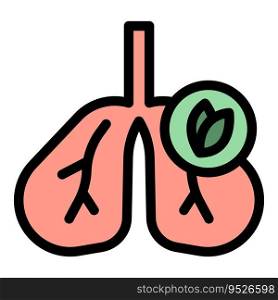 Lungs air filter icon outline vector. Wind plant. Virus dust color flat. Lungs air filter icon vector flat