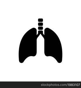 Lungs and Trachea, Human Respiratory Organ. Flat Vector Icon illustration. Simple black symbol on white background. Lungs and Trachea, Human Organ sign design template for web and mobile UI element. Lungs and Trachea, Human Respiratory Organ. Flat Vector Icon illustration. Simple black symbol on white background. Lungs and Trachea, Human Organ sign design template for web and mobile UI element.