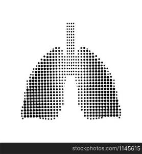 Lungs black icon white background. Vector