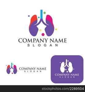 Lungs Care Logo Template Design Vector, Lungs health Design Concept,Creative, Icon - Vector