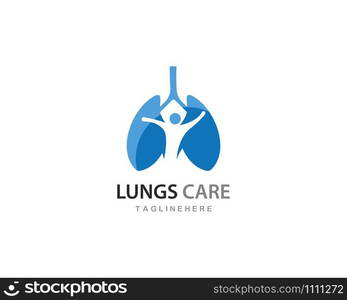 Lungs care logo vector template