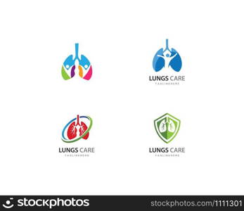 Lungs care logo vector template