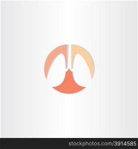 lungs circle icon vector symbol design