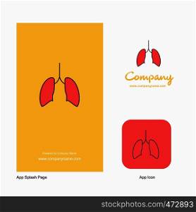 Lungs Company Logo App Icon and Splash Page Design. Creative Business App Design Elements