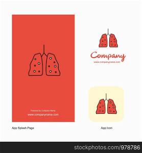 Lungs Company Logo App Icon and Splash Page Design. Creative Business App Design Elements