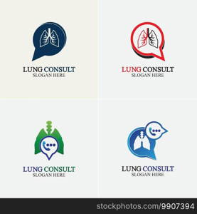 Lungs Consult Logo designs vector, Lungs Forum logo template, Lungs Care icon.